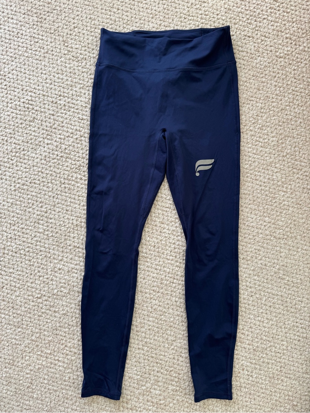 Fabletics Navy Active Leggings with Reflective Logo